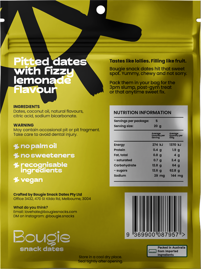 Bougie Fizzy Lemonade Dates (100g)