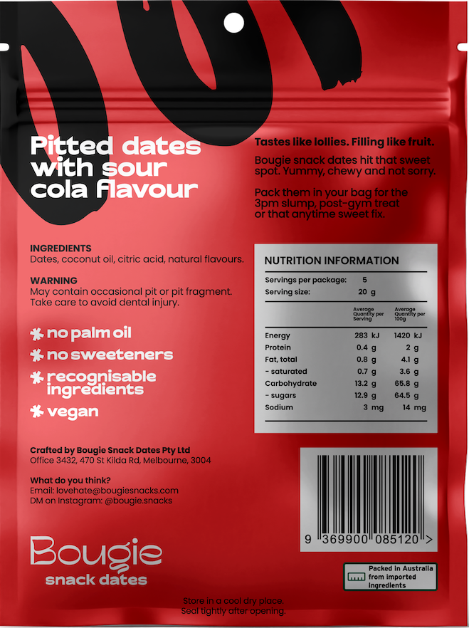 Bougie Sour Cola Dates (100g)