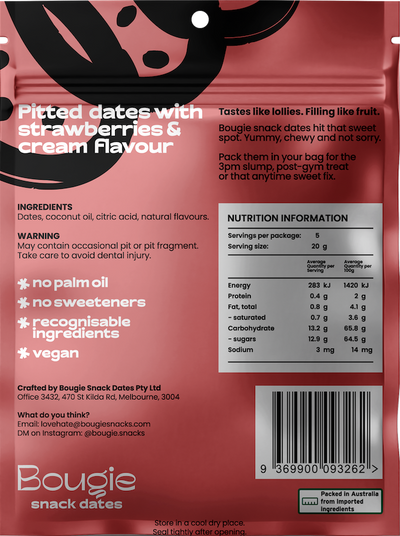 Bougie Strawberries & Cream Dates (100g)